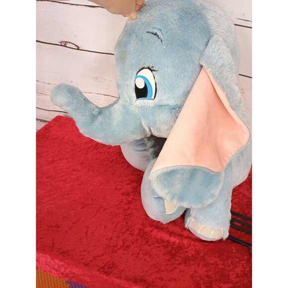 Disney Dumbo Elephant Plush Toy 20" Blue & Pink Stuffed Animal With Yellow Hat - Picture 2 of 8